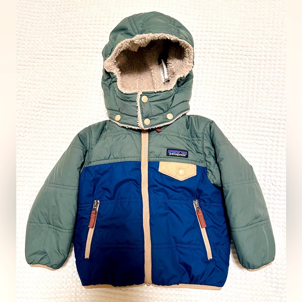 Patagonia Kids Puffer Jacket - Olive and Navy